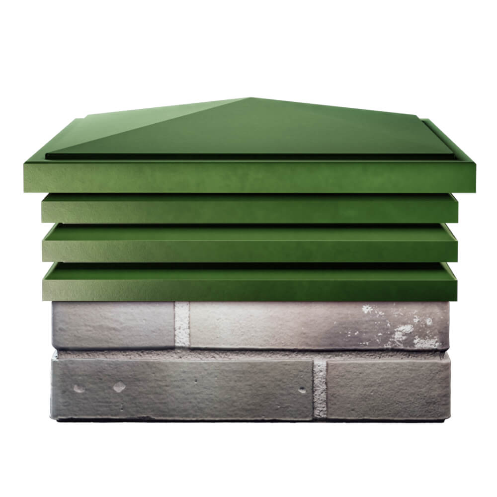 Колпак Zking Бона ХайТек Зеленый на столб 1.5х1.5 кирпича (385х385мм) Оренбург фото