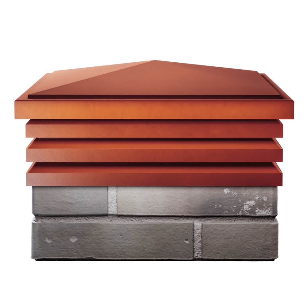 Колпак Zking Бона ХайТек Красный на столб 1.5х1.5 кирпича (385х385мм) Оренбург фото