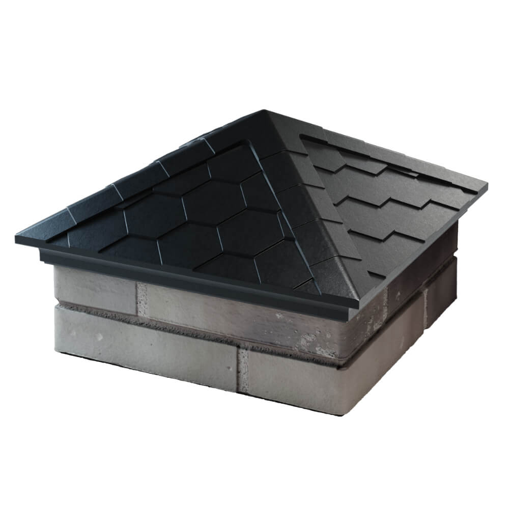 Колпак Zking Эверест Черный на столб 1.5х1.5 кирпича (390х390мм) в Оренбурге фото