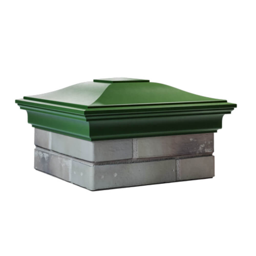 Колпак Zking Монблан Зеленый на столб 1.5х1.5 еврокирпича 0.7НФ (355х355мм) в Оренбурге фото