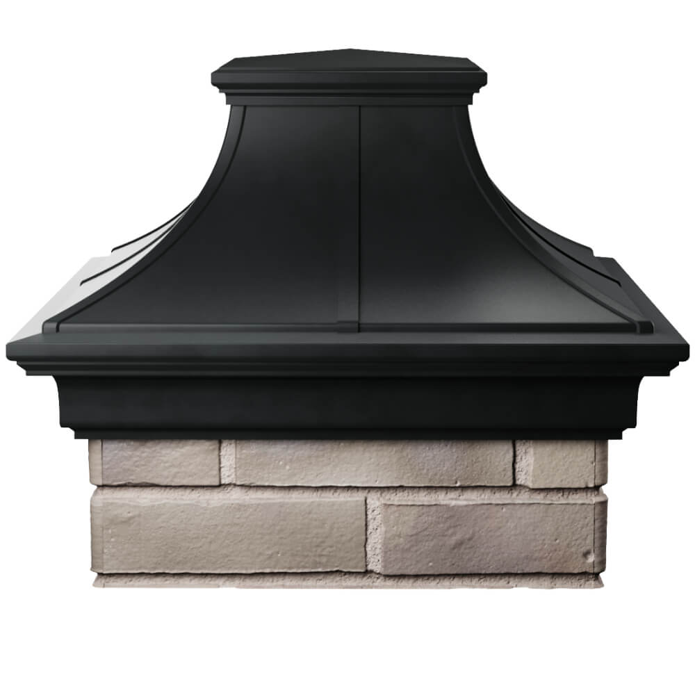 Колпак Zking Монблан Премиум Черный на столб 1.5х1.5 кирпича (385х385мм) Оренбург фото