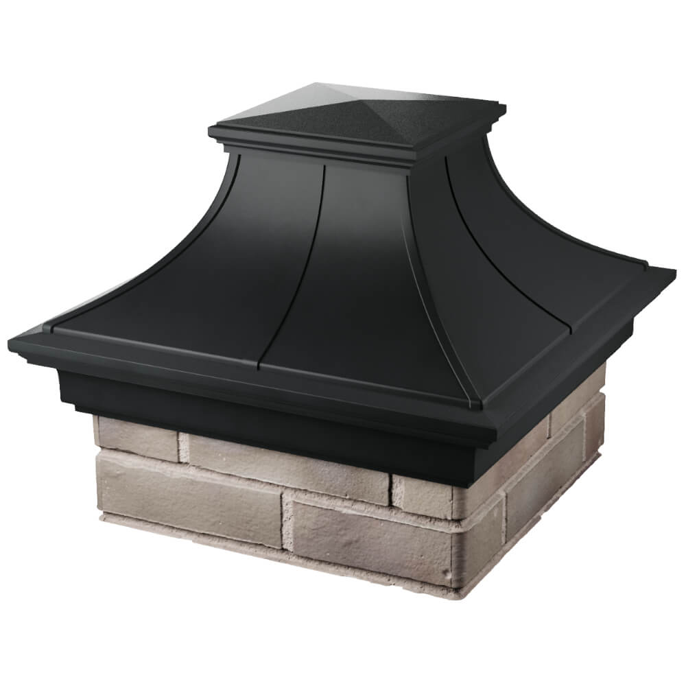 Колпак Zking Монблан Премиум Черный на столб 1.5х1.5 кирпича (385х385мм) в Оренбурге фото