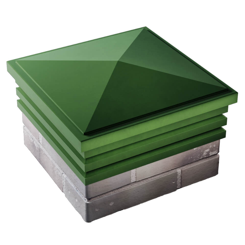 Колпак Zking Бона ХайТек Зеленый на столб 1.5х1.5 кирпича (385х385мм) в Оренбурге фото