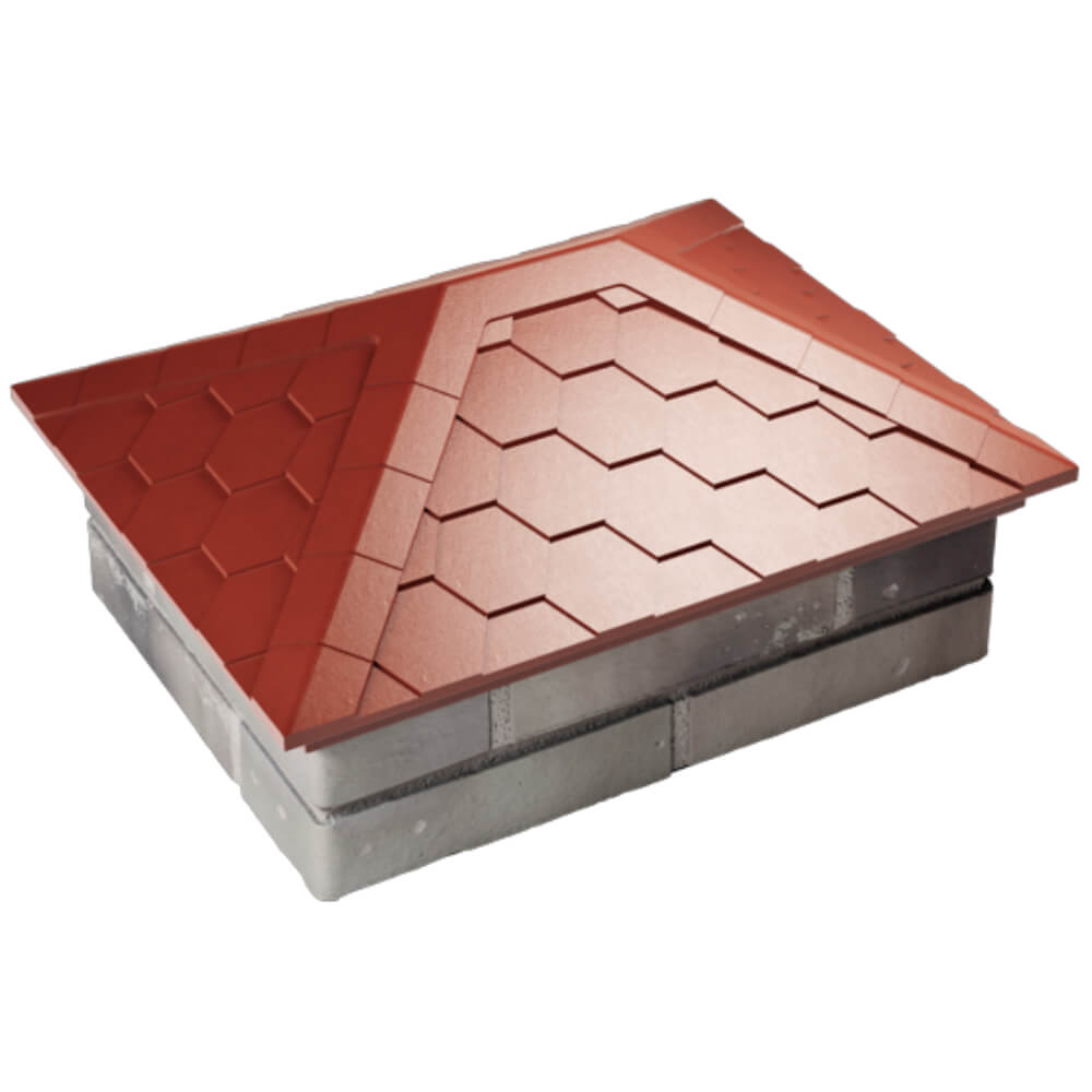 Колпак Zking Эверест Красный на столб 2х1.5 кирпича (520х390мм) Оренбург фото