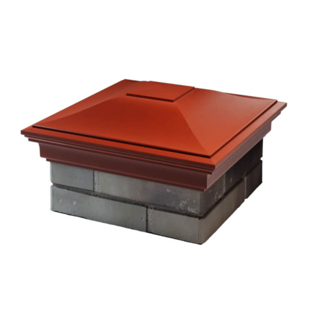 Колпак Zking Монблан Красный на столб 1.5х1.5 еврокирпича 0.7НФ (355х355мм) в Оренбурге фото