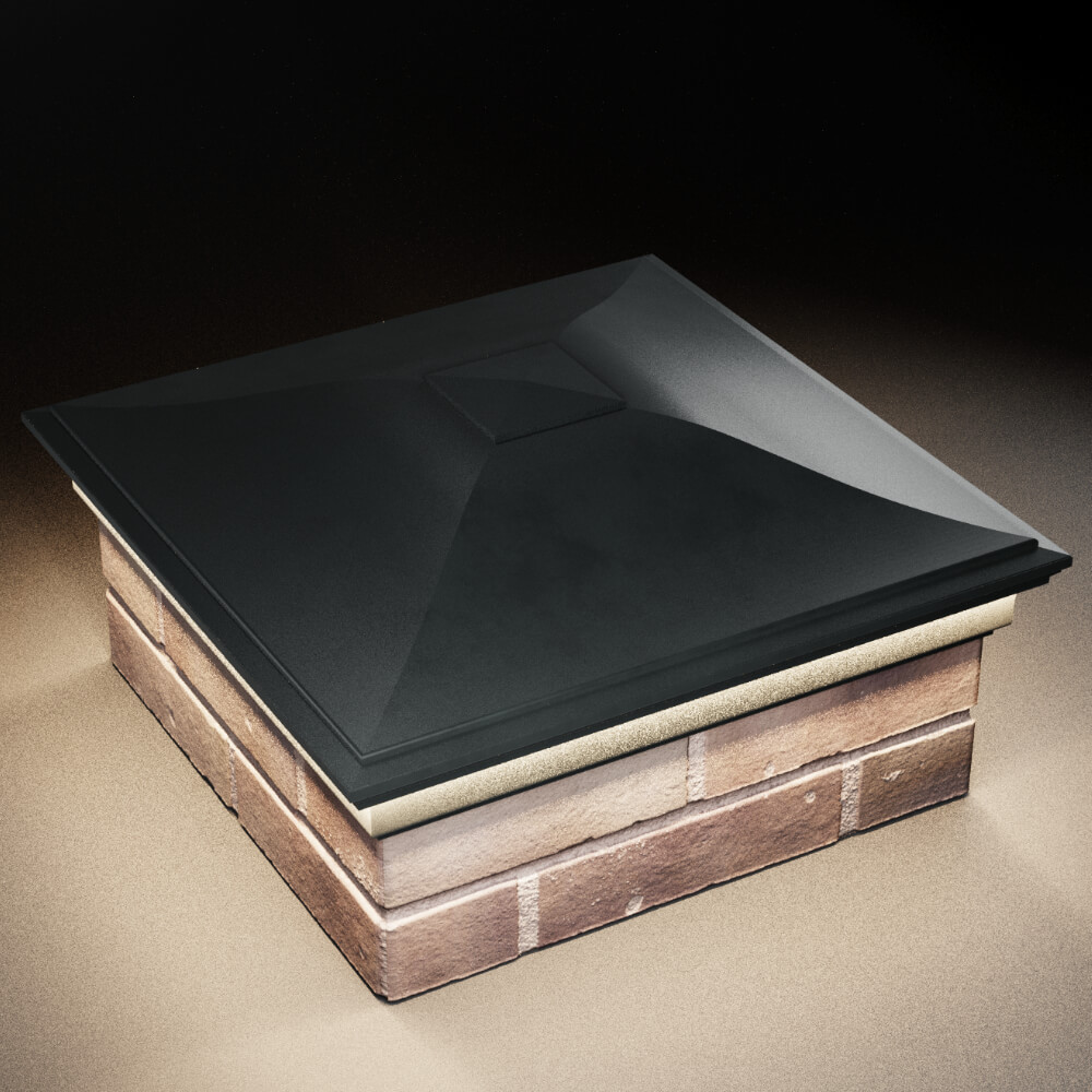 Колпак Zking Монблан Черный на столб 2х2 кирпича (515х515мм) c подсветкой в Оренбурге фото