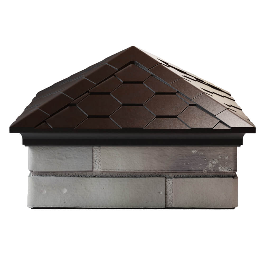 Колпак Zking Эверест Коричневый на столб 1.5х1.5 кирпича (390х390мм) Оренбург фото
