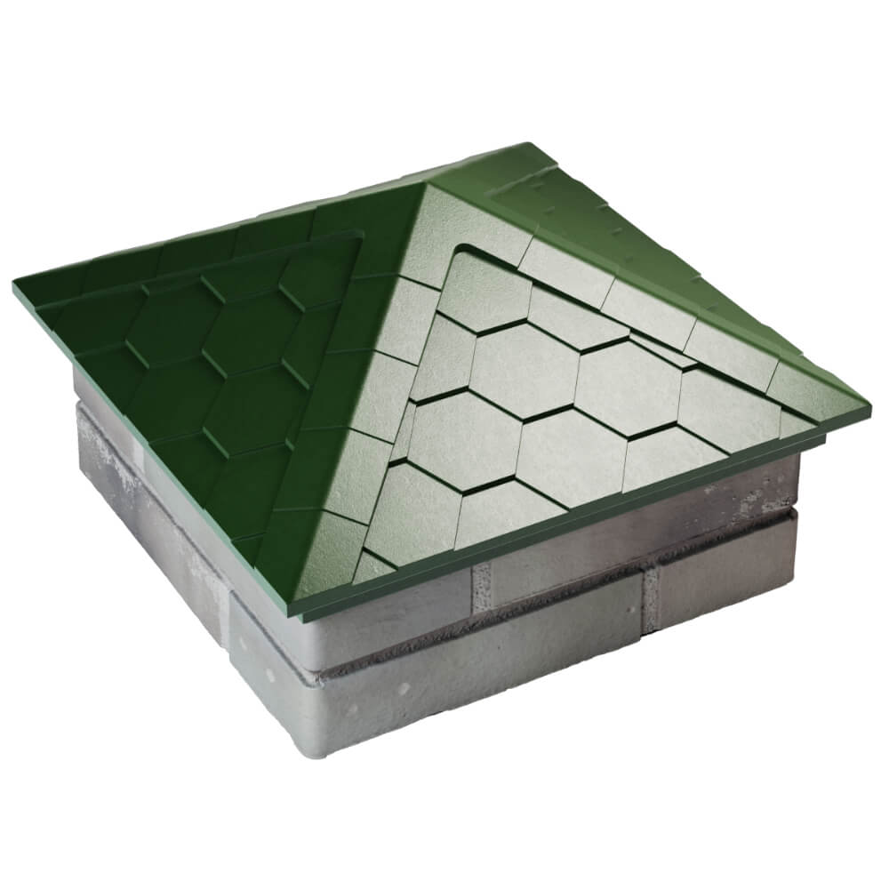 Колпак Zking Эверест Зеленый на столб 1.5х1.5 кирпича (390х390мм) в Оренбурге фото