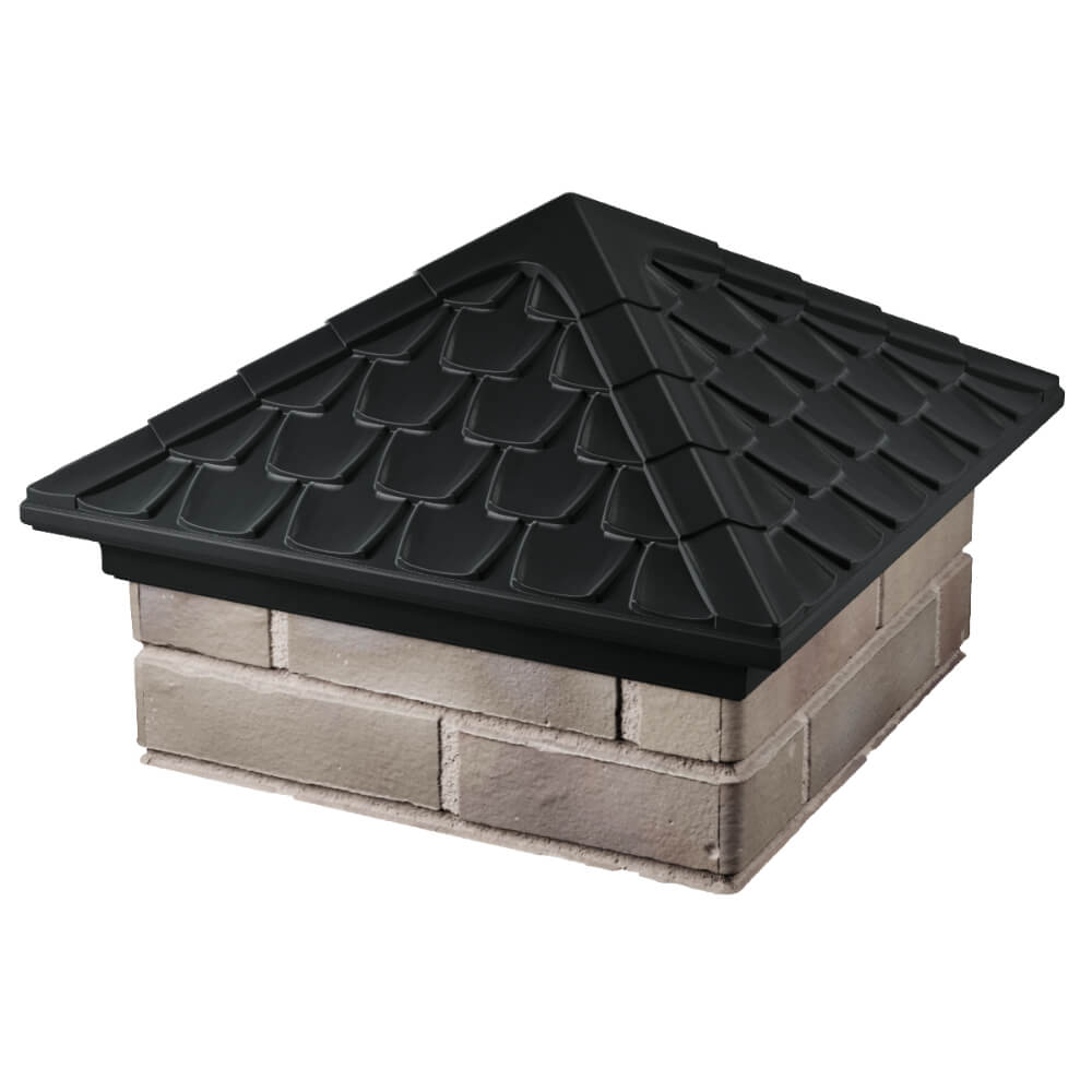 Колпак Zking Эльбрус Черный на столб 1.5х1.5 кирпича (385х385мм) в Оренбурге фото