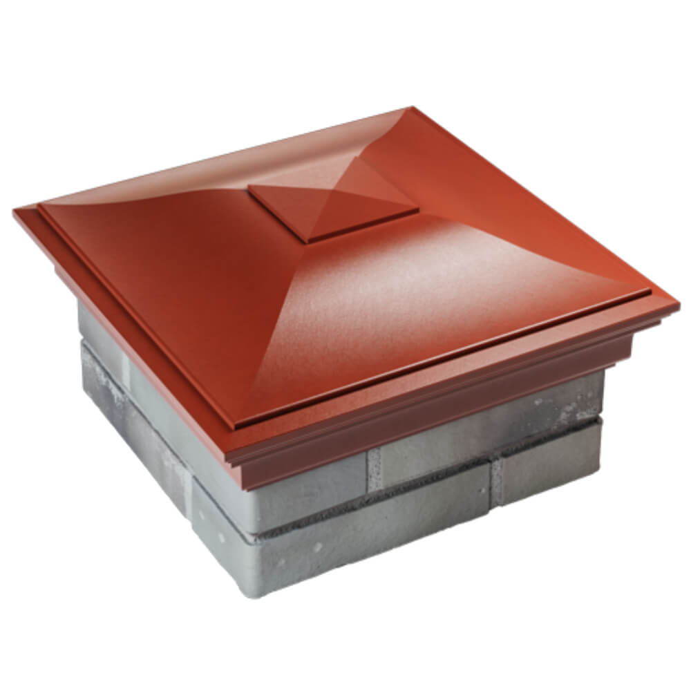 Колпак Zking Монблан Красный на столб 1.5х1.5 кирпича (385х385мм) в Оренбурге фото