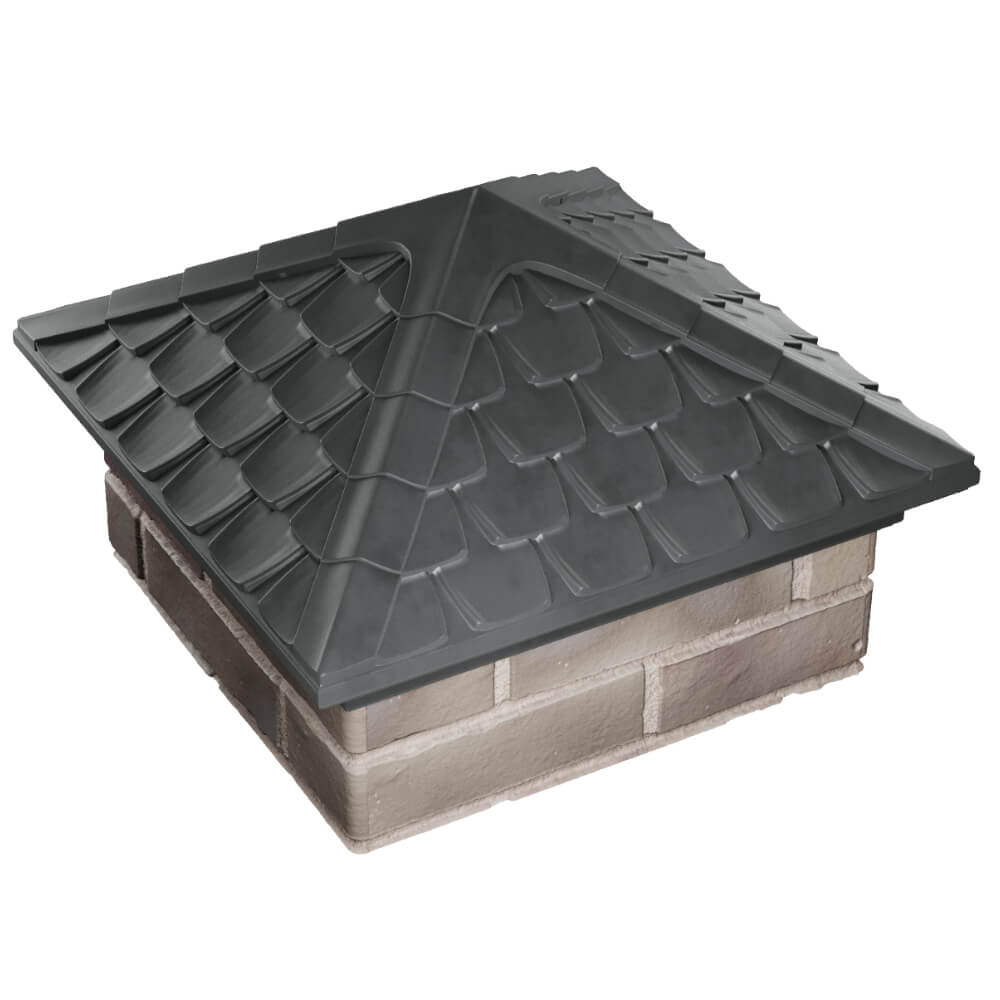 Колпак Zking Эльбрус Серый на столб 1.5х1.5 кирпича (385х385мм) в Оренбурге фото