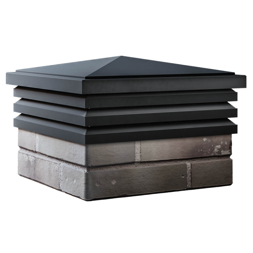 Колпак Zking Бона ХайТек Черный на столб 1.5х1.5 кирпича (385х385мм) в Оренбурге фото