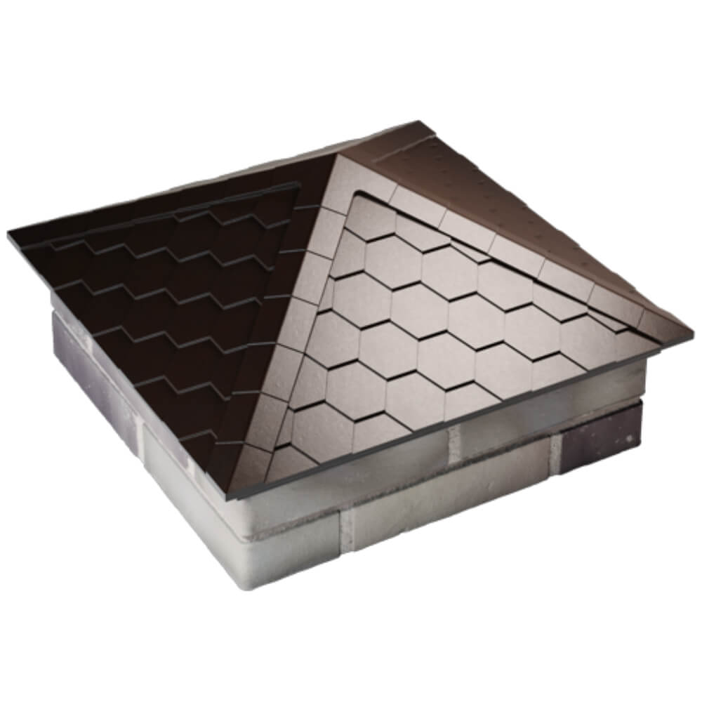 Колпак Zking Эверест Коричневый на столб 2х2 кирпича (535х535мм) Оренбург фото