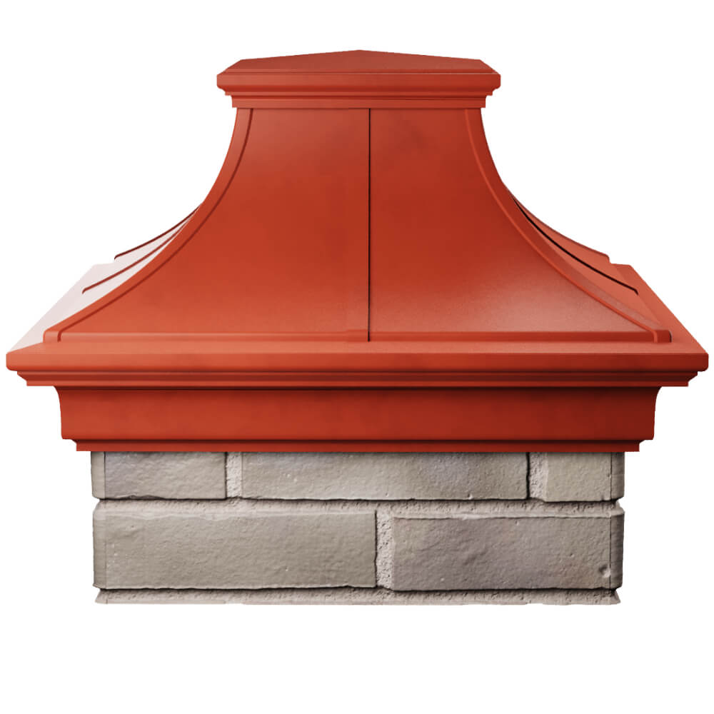 Колпак Zking Монблан Премиум Красный на столб 1.5х1.5 кирпича (385х385мм) Оренбург фото