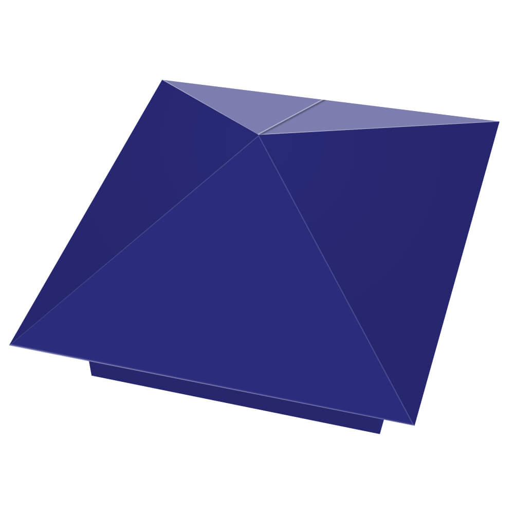 Колпак металлический 400х400мм RAL5002 Синий Ультрамарин заборный Оренбург фото