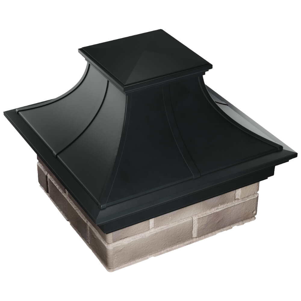 Колпак Zking Монблан Премиум Черный на столб 1.5х1.5 кирпича (385х385мм) в Оренбурге фото