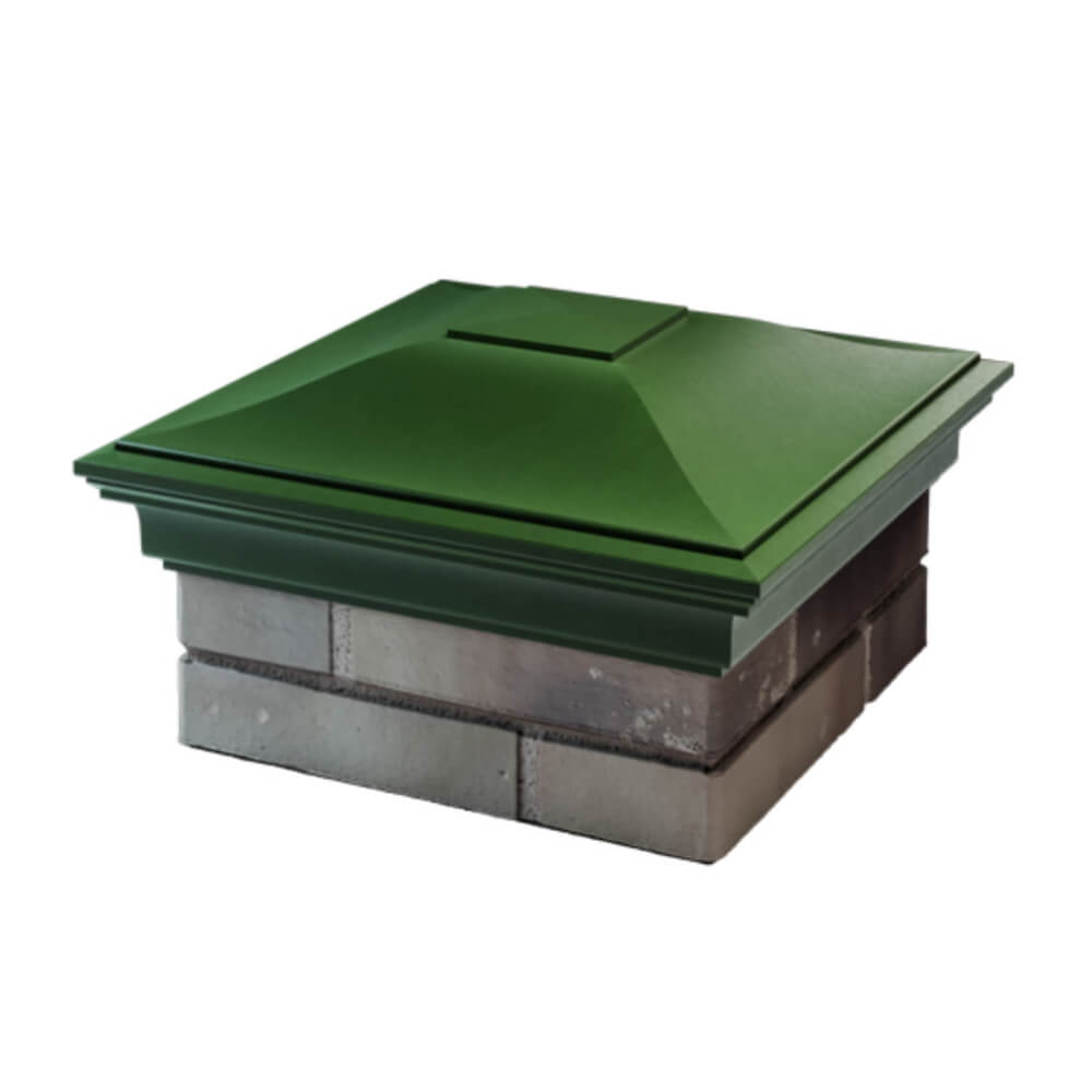 Колпак Zking Монблан Зеленый на столб 1.5х1.5 еврокирпича 0.7НФ (355х355мм) в Оренбурге фото