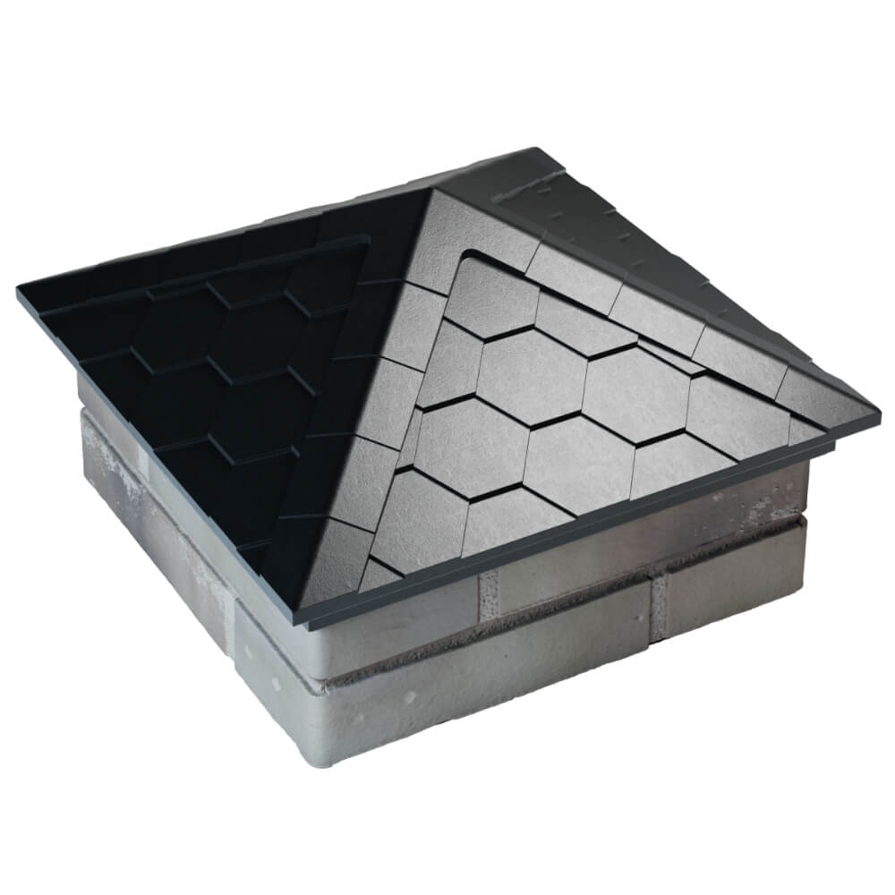 Колпак Zking Эверест Черный на столб 1.5х1.5 кирпича (390х390мм) в Оренбурге фото