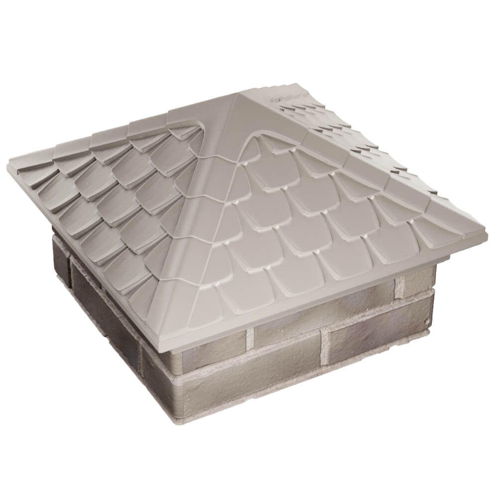 Колпак Zking Эльбрус Бежевый на столб 1.5х1.5 кирпича (385х385мм) в Оренбурге фото