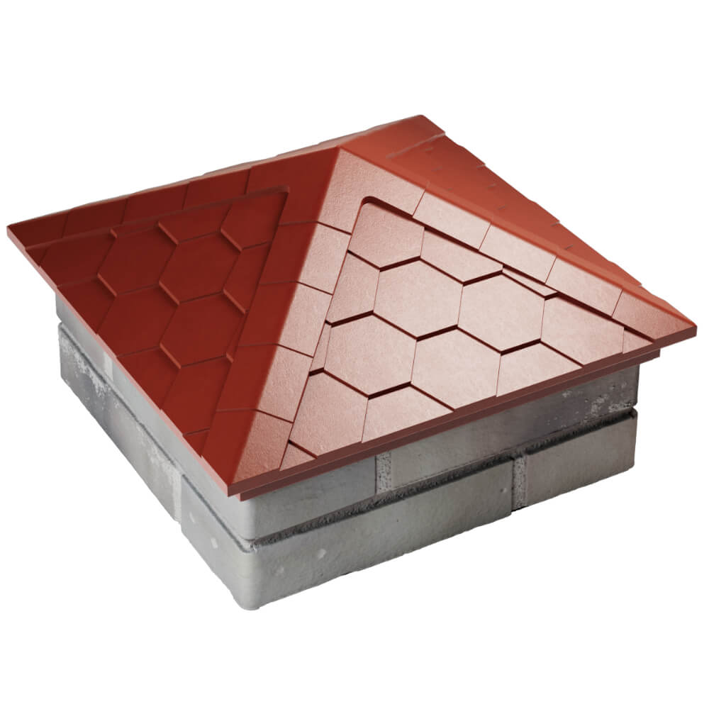 Колпак Zking Эверест Красный на столб 1.5х1.5 кирпича (390х390мм) в Оренбурге фото