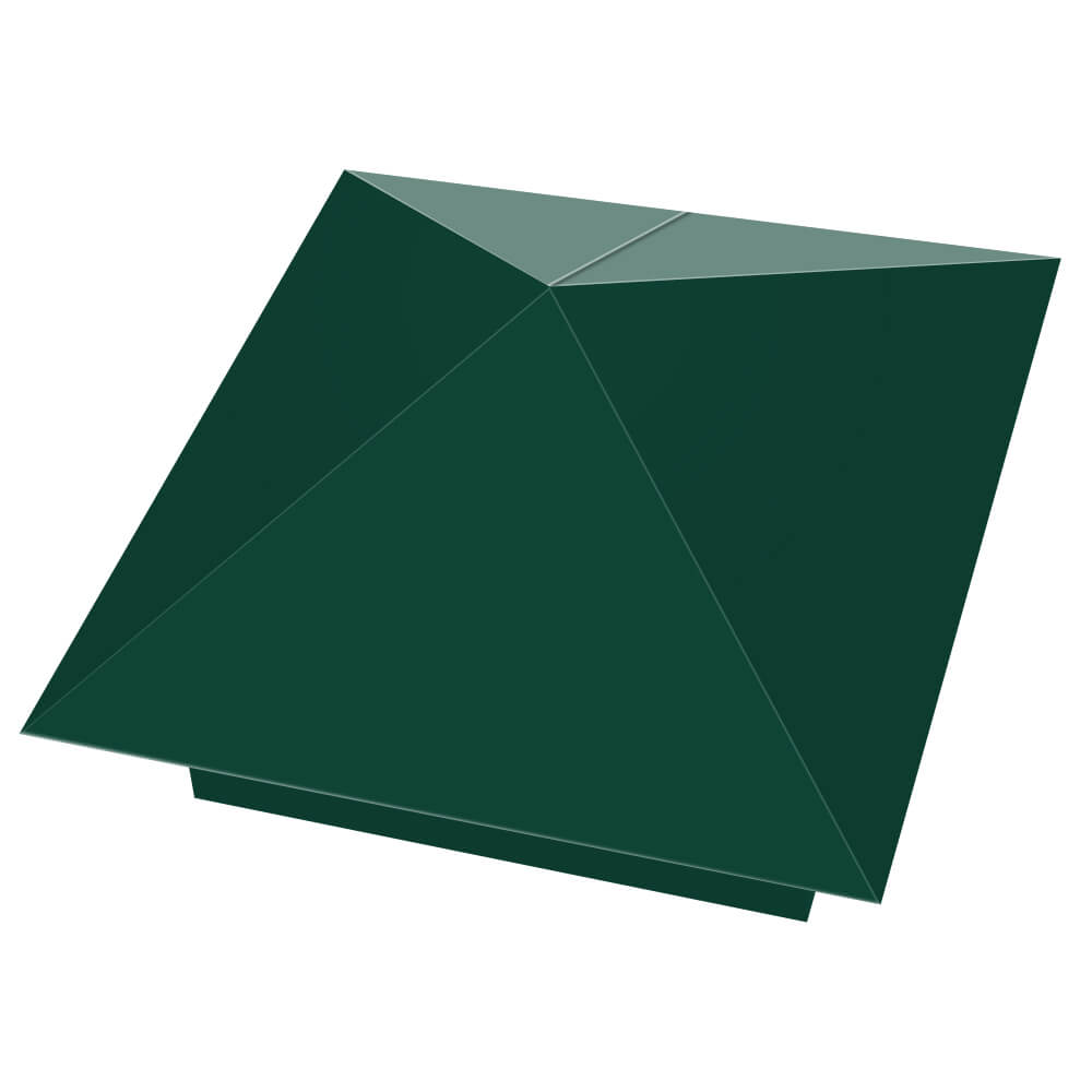 Колпак металлический 390х390мм RAL6005 Зеленый Мох заборный Оренбург фото