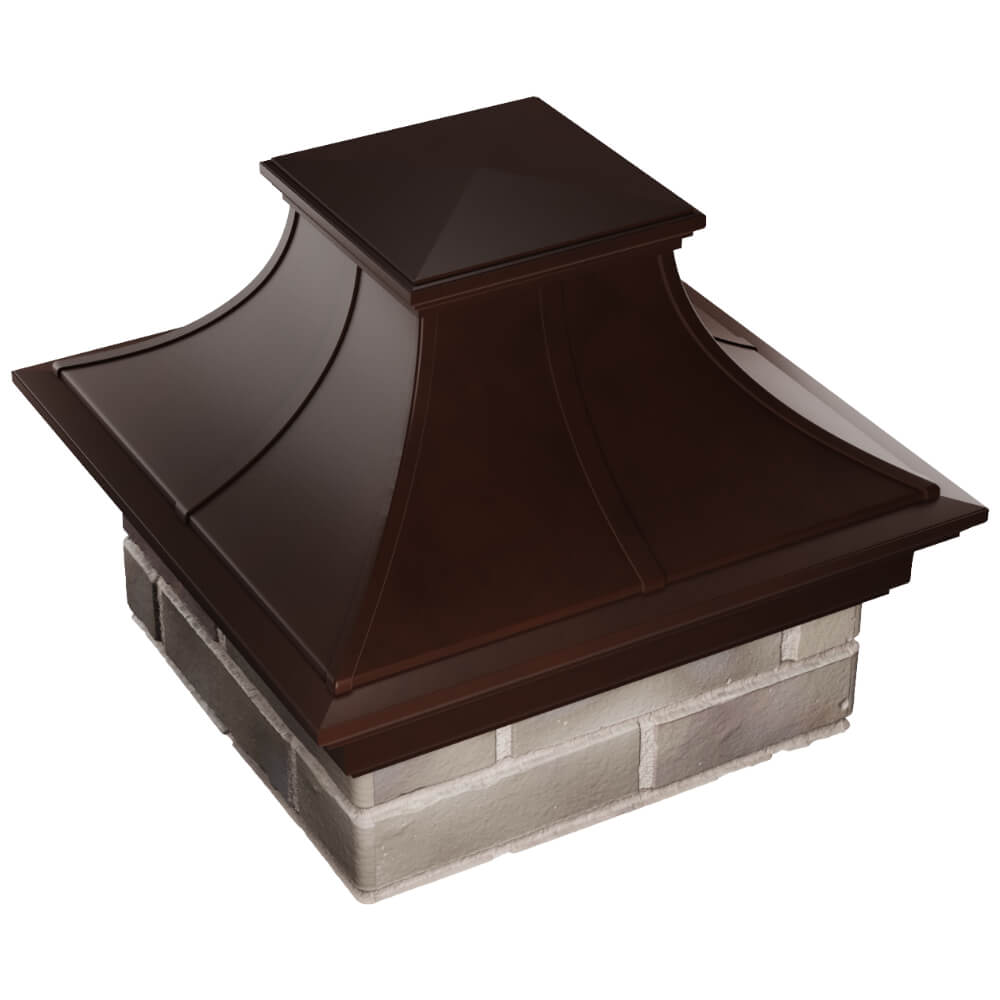 Колпак Zking Монблан Премиум Коричневый на столб 1.5х1.5 кирпича (385х385мм) в Оренбурге фото