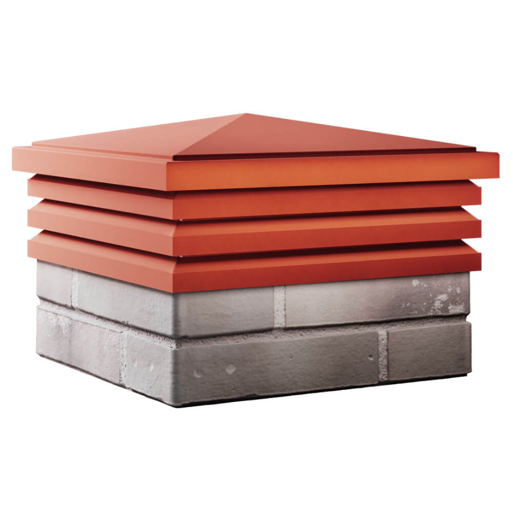 Колпак Zking Бона ХайТек Красный на столб 1.5х1.5 кирпича (385х385мм) в Оренбурге фото