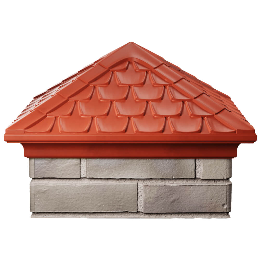 Колпак Zking Эльбрус Красный на столб 1.5х1.5 кирпича (385х385мм) Оренбург фото