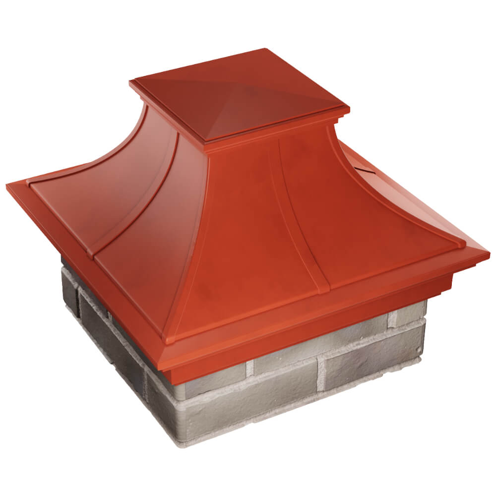 Колпак Zking Монблан Премиум Красный на столб 1.5х1.5 кирпича (385х385мм) в Оренбурге фото