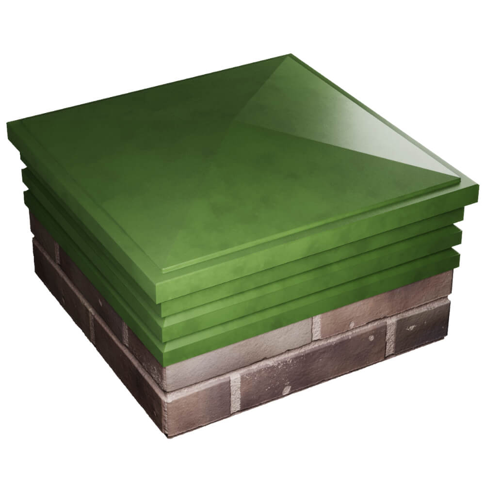 Колпак Zking Бона ХайТек Зеленый на столб 2х2 кирпича (513х513мм) в Оренбурге фото