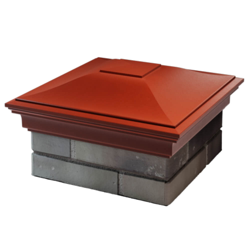 Колпак Zking Монблан Красный на столб 1.5х1.5 кирпича (385х385мм) в Оренбурге фото