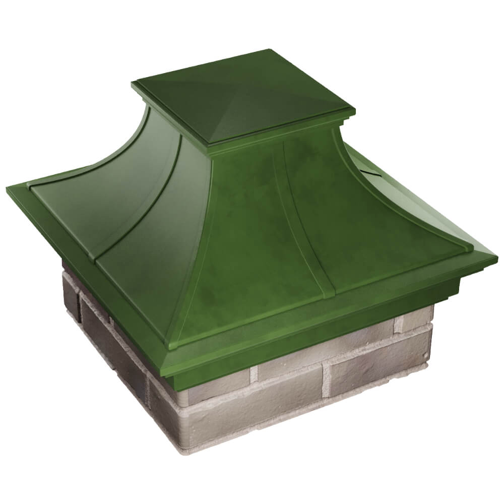 Колпак Zking Монблан Премиум Зеленый на столб 1.5х1.5 кирпича (385х385мм) в Оренбурге фото