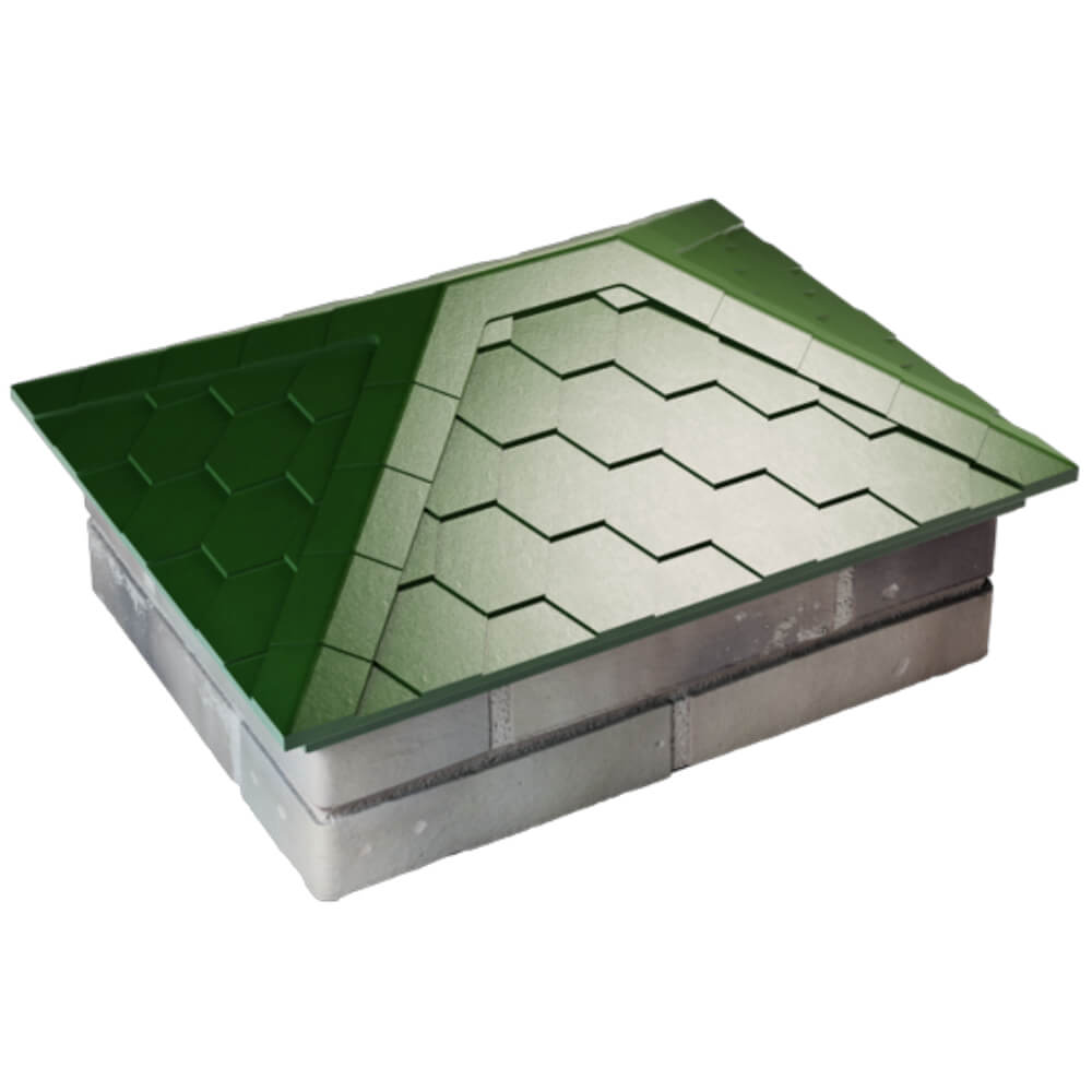 Колпак Zking Эверест Зеленый на столб 2х1.5 кирпича (520х390мм) Оренбург фото