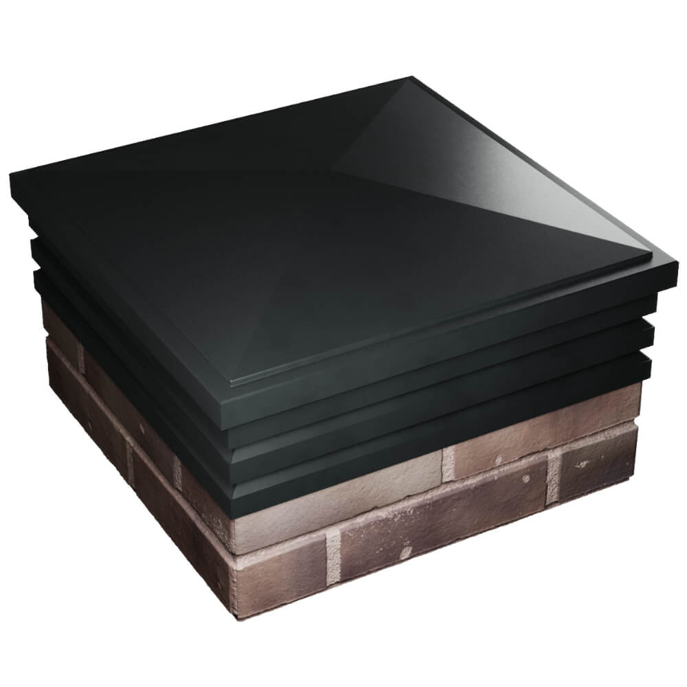 Колпак Zking Бона ХайТек Черный на столб 2х2 кирпича (513х513мм) в Оренбурге фото