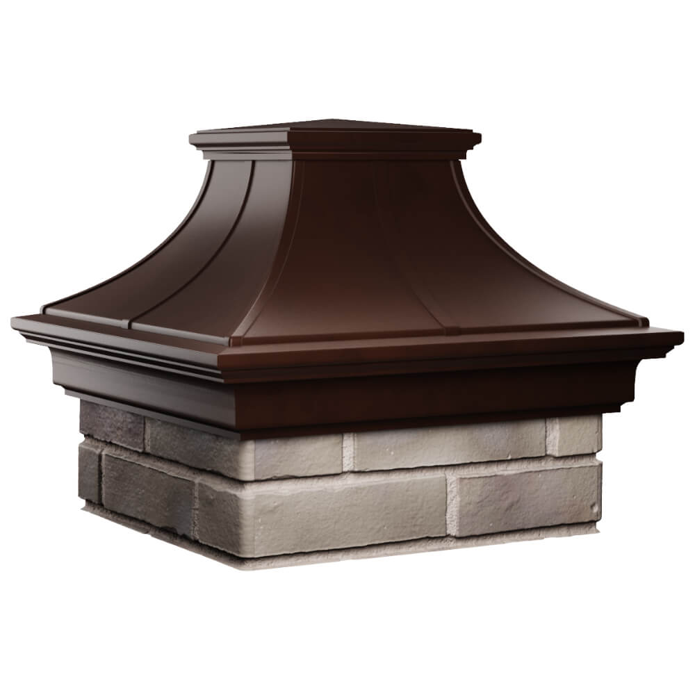 Колпак Zking Монблан Премиум Коричневый на столб 1.5х1.5 кирпича (385х385мм) в Оренбурге фото