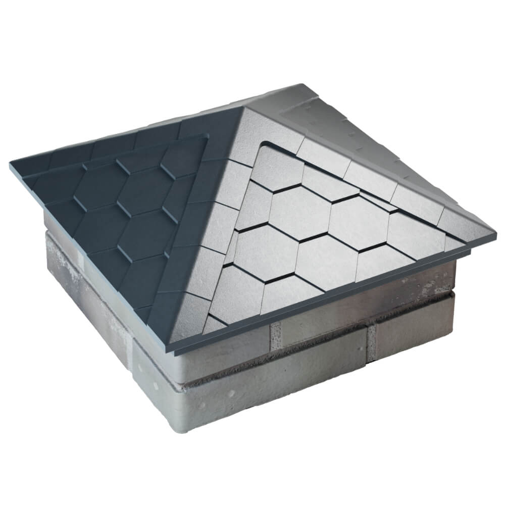 Колпак Zking Эверест Серый на столб 1.5х1.5 кирпича (390х390мм) в Оренбурге фото