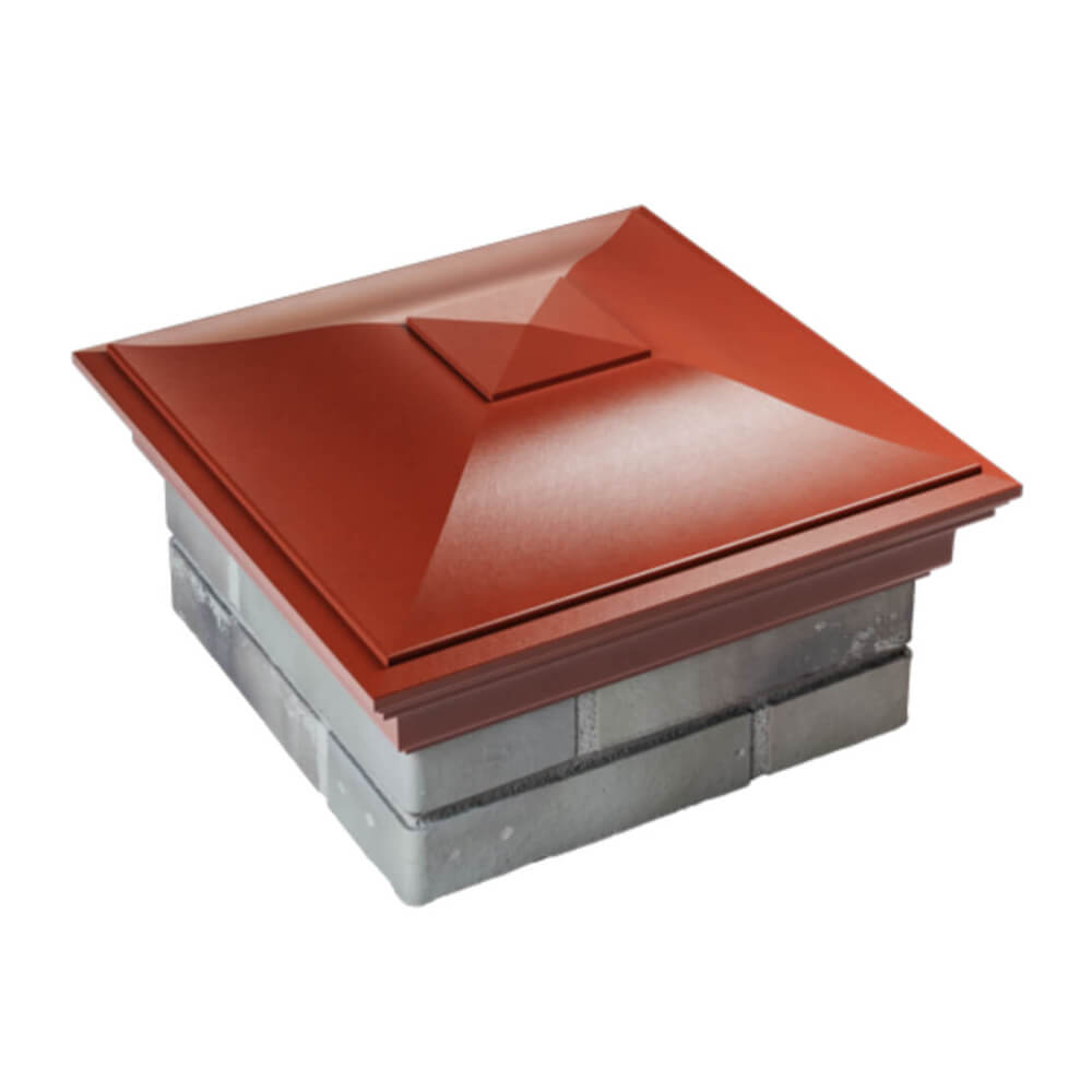 Колпак Zking Монблан Красный на столб 1.5х1.5 еврокирпича 0.7НФ (355х355мм) в Оренбурге фото