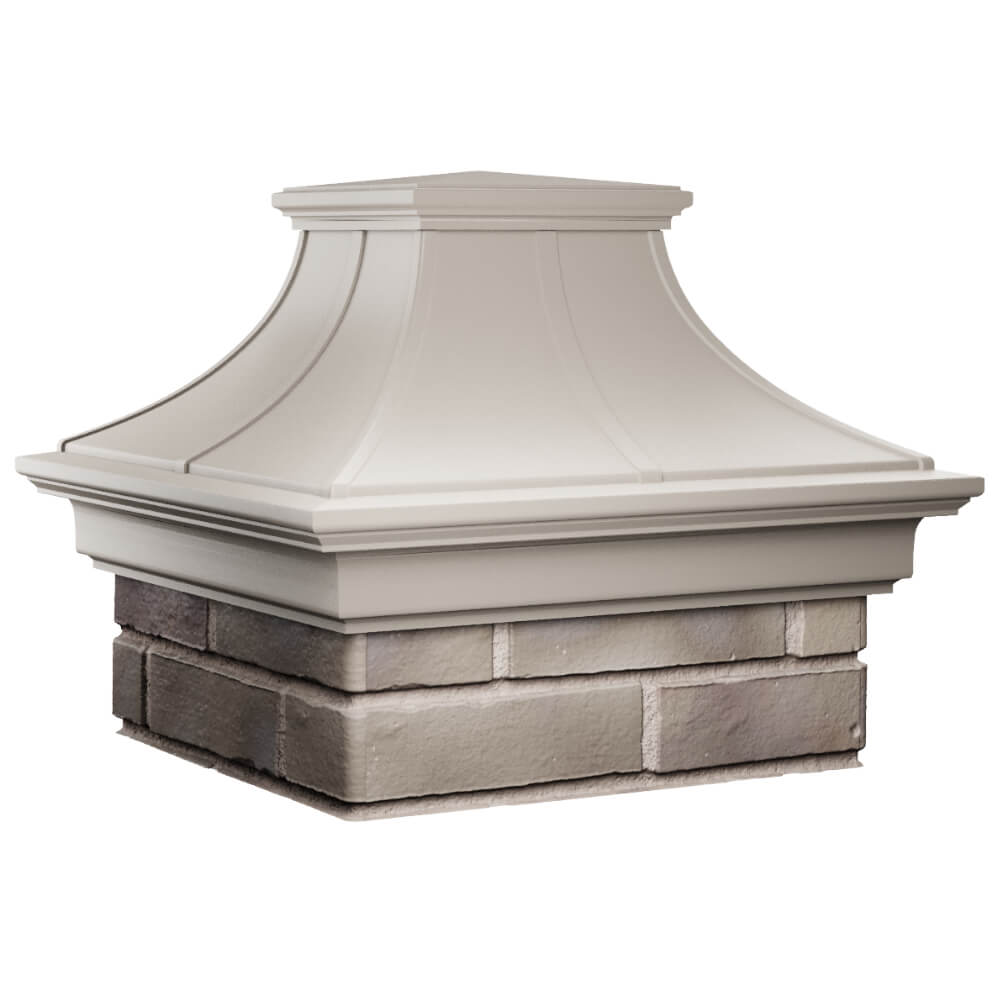 Колпак Zking Монблан Премиум Бежевый на столб 1.5х1.5 кирпича (385х385мм) в Оренбурге фото