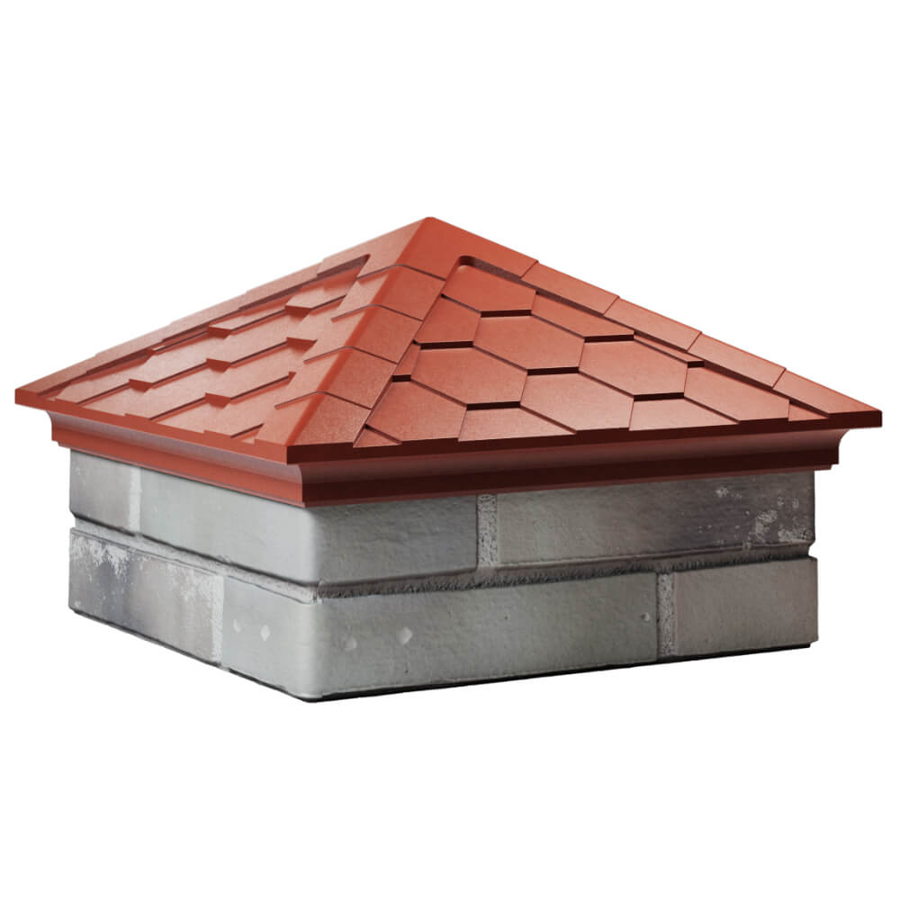 Колпак Zking Эверест Красный на столб 1.5х1.5 кирпича (390х390мм) в Оренбурге фото