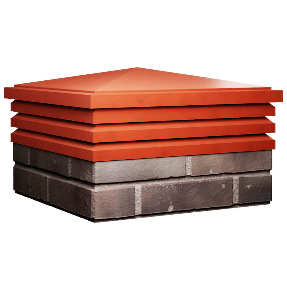 Колпак Zking Бона ХайТек Красный на столб 2х2 кирпича (513х513мм) в Оренбурге фото