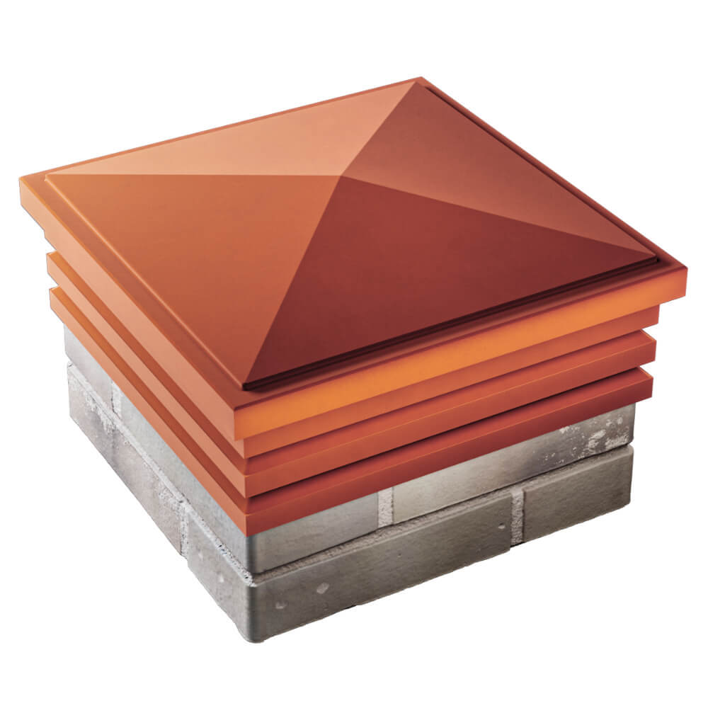 Колпак Zking Бона ХайТек Красный на столб 1.5х1.5 кирпича (385х385мм) в Оренбурге фото