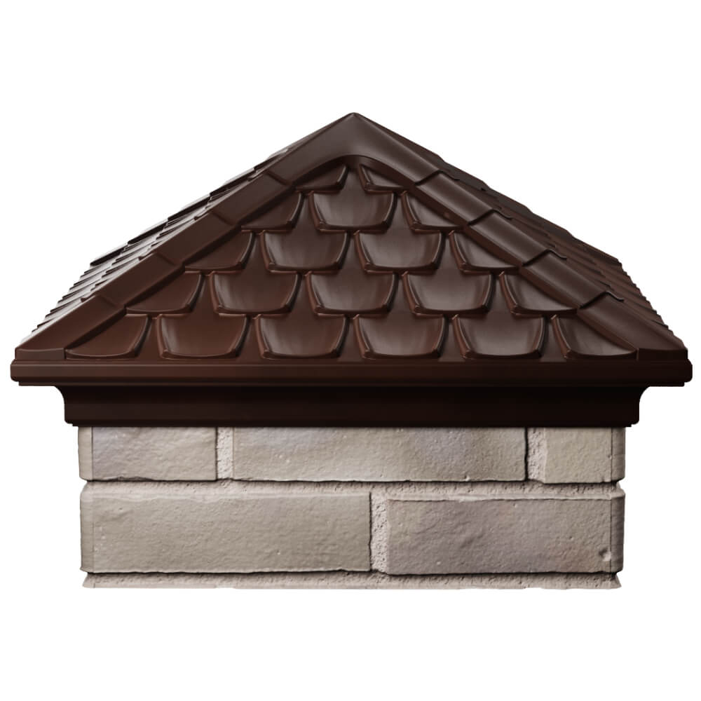 Колпак Zking Эльбрус Коричневый на столб 1.5х1.5 кирпича (385х385мм) Оренбург фото