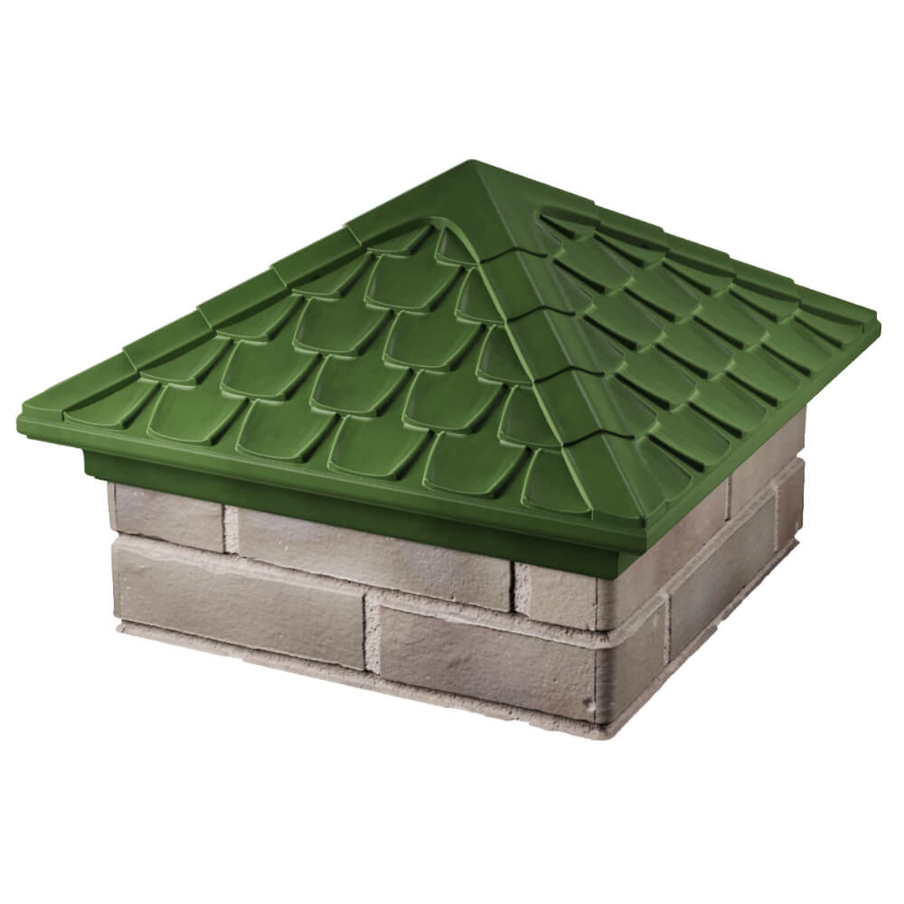 Колпак Zking Эльбрус Зеленый на столб 1.5х1.5 кирпича (385х385мм) в Оренбурге фото