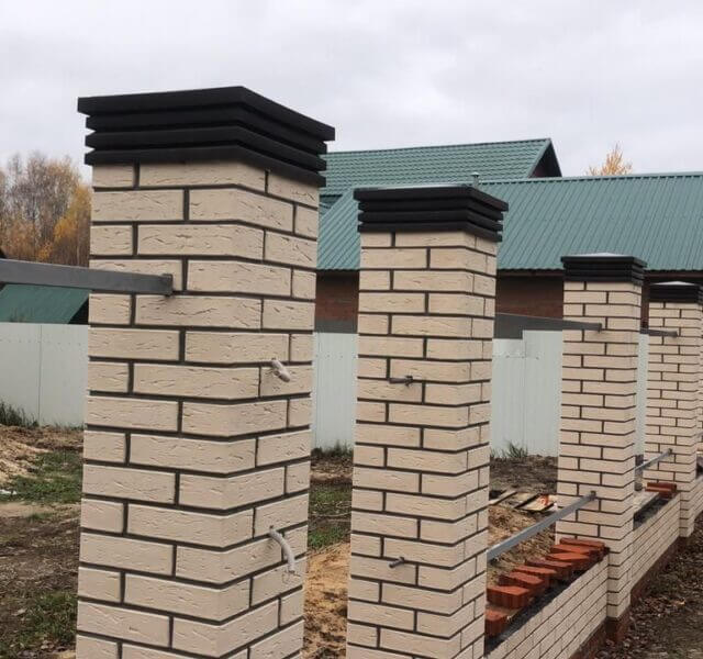 Колпак Zking Бона ХайТек Коричневый на столб 1.5х1.5 кирпича (385х385мм) в Оренбурге фото