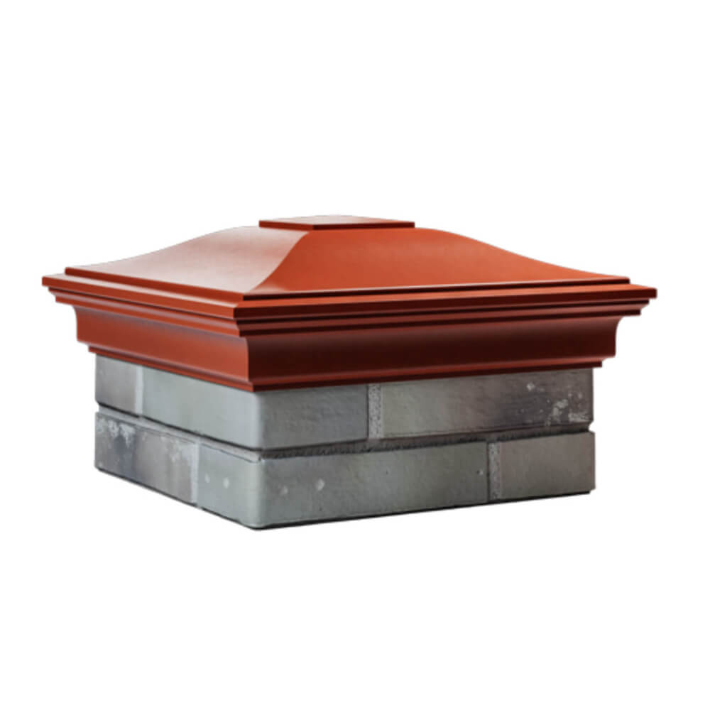 Колпак Zking Монблан Красный на столб 1.5х1.5 еврокирпича 0.7НФ (355х355мм) в Оренбурге фото