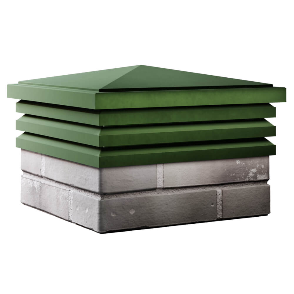 Колпак Zking Бона ХайТек Зеленый на столб 1.5х1.5 кирпича (385х385мм) в Оренбурге фото