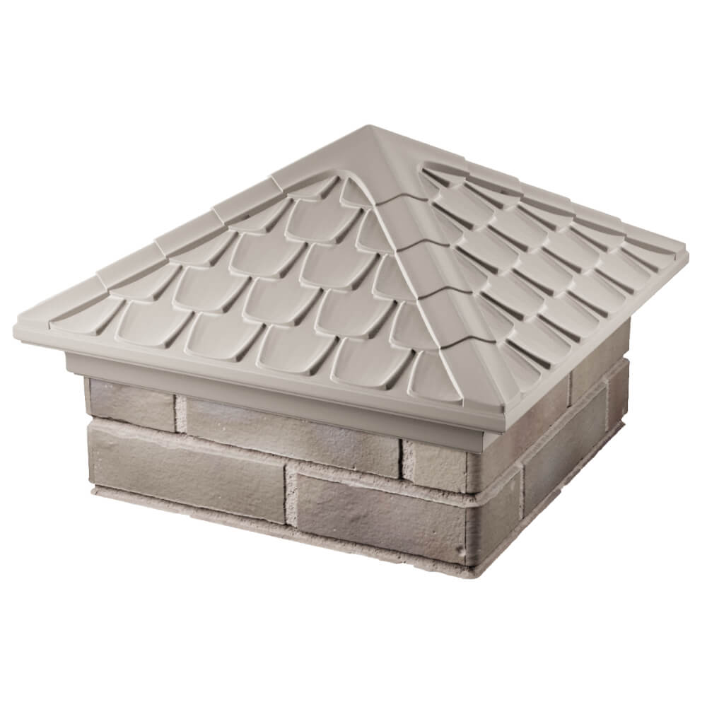 Колпак Zking Эльбрус Бежевый на столб 1.5х1.5 кирпича (385х385мм) в Оренбурге фото