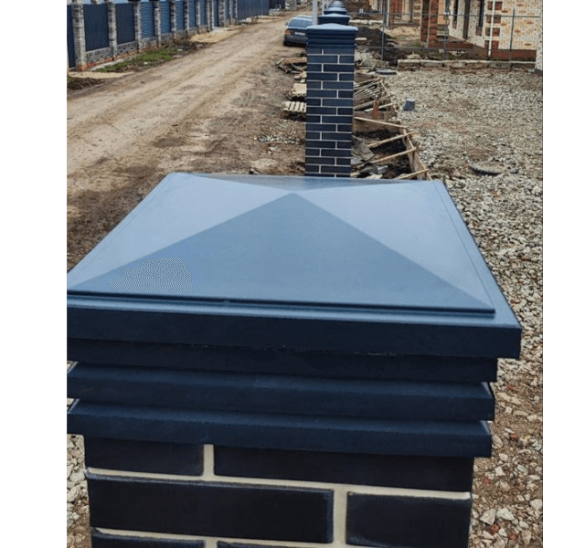 Колпак Zking Бона ХайТек Серый на столб 1.5х1.5 кирпича (385х385мм) в Оренбурге фото