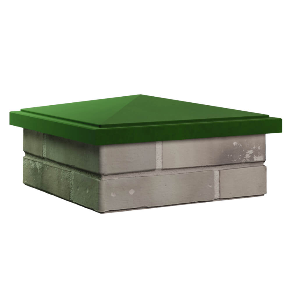 Колпак Zking БонаМоно Зеленый на столб 1.5х1.5 кирпича (385х385, 400х400мм) в Оренбурге фото