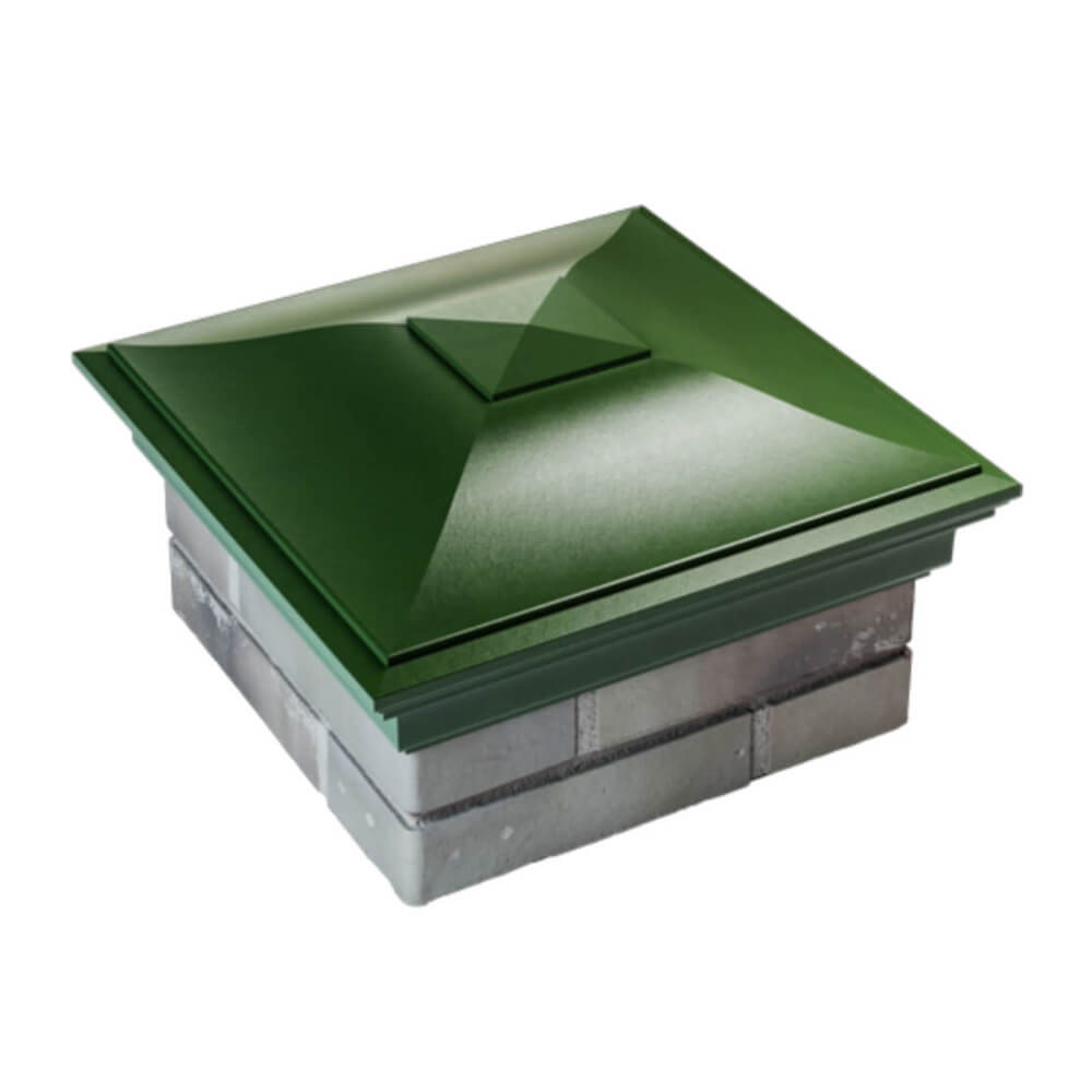 Колпак Zking Монблан Зеленый на столб 1.5х1.5 еврокирпича 0.7НФ (355х355мм) в Оренбурге фото